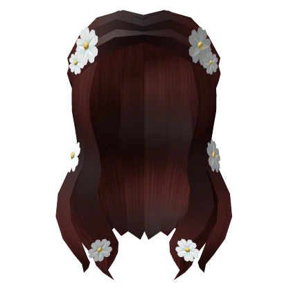 Chestnut Brown Cottagecore Floral Hair