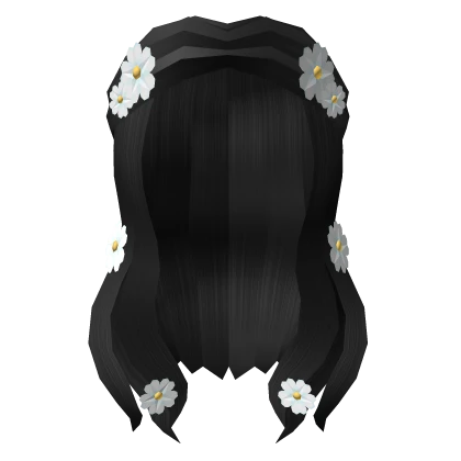 Black Cottagecore Floral Hair