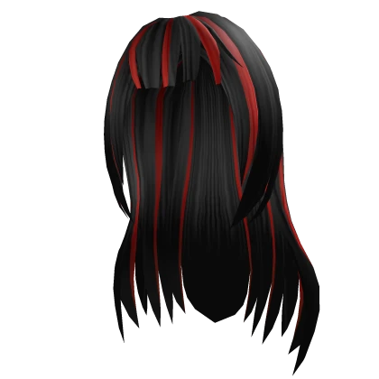 Superstar Black Bangs & Red Streaks