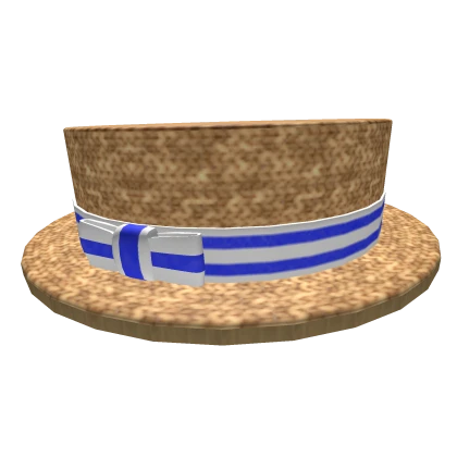 Blue Tilted Boater Hat