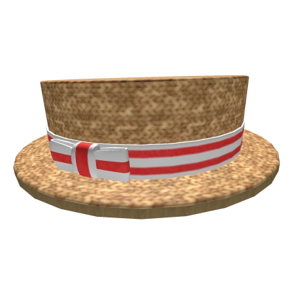 Red Tilted Boater Hat