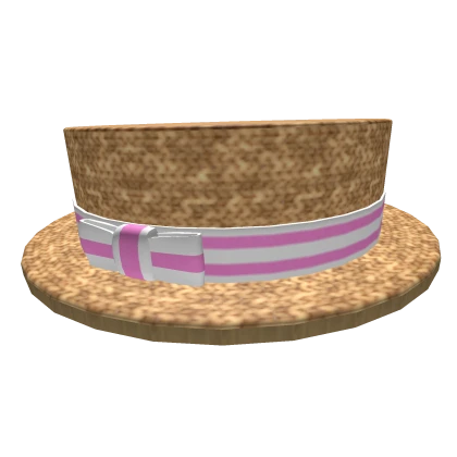 Pink Tilted Boater Hat