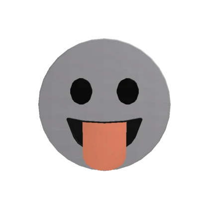 Recolorable Face with Tongue Emoji Head