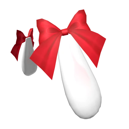 Christmas Bow Bunny Ears Red