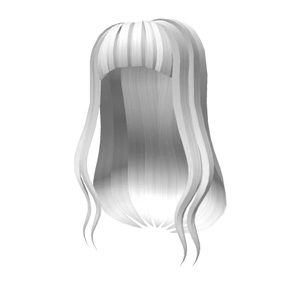 White Aesthetic Long Flowy Hair With Bangs