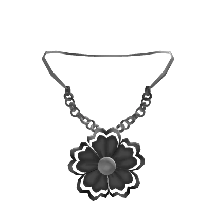 Black Flower Charm Necklace 3.0