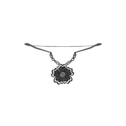 Black Flower Charm Necklace 1.0