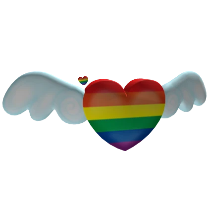 Rainbow Pride Heart Wings