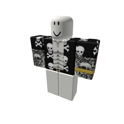 Black Shirt Skulls Muscles Pirate Tattoos Pirata