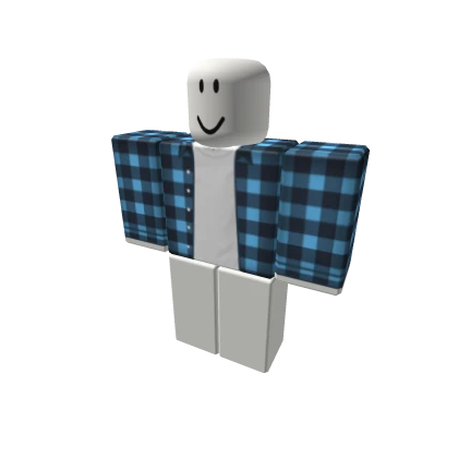 Light Blue Plaid Flannel w/ White T-Shirt