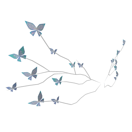 Blue Butterfly Branch Wings