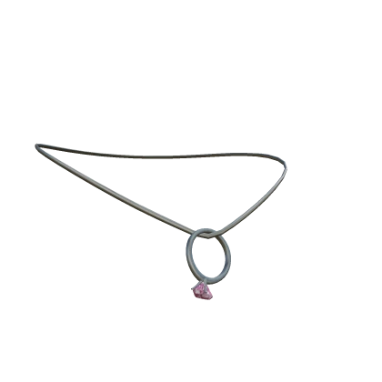 Ring Necklace Silver and Pink