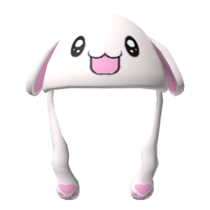 White Trendy Fluffy Bunny Hat