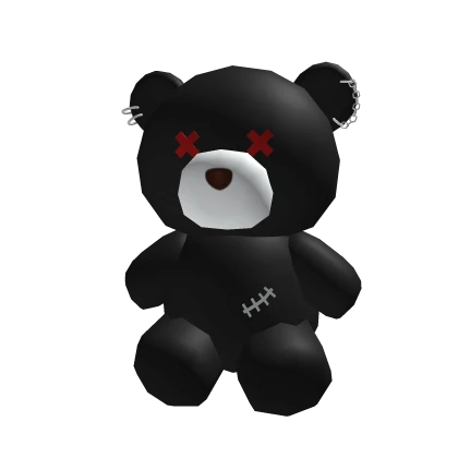 Punk Teddy Bear Black Red