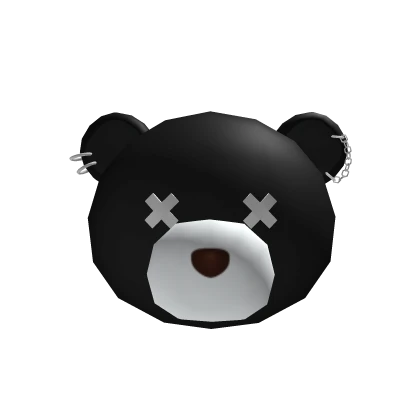 Punk Teddy Head Black White