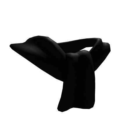 Black Folded Over Scarf