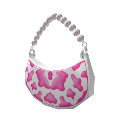 Pink Cow Print Luxury Pearl Purse