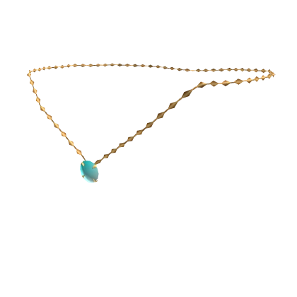 Color Changing Necklace Gold - Blue to Pink