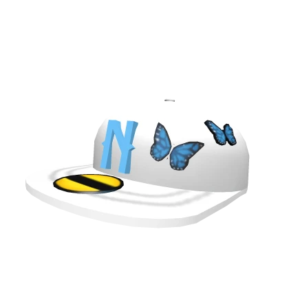 Fresh White Fitted Cap (Butterfly)