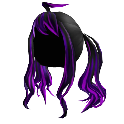 Wavy Black & Purple Pigtails