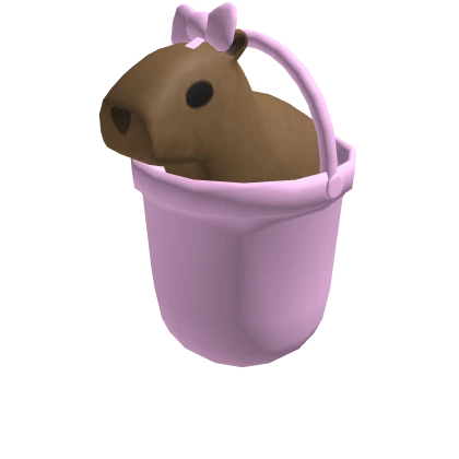 Cute Capybara In a Basket Pink