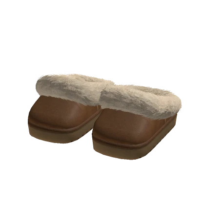 3.0 Platform Slippers Brown Shoes Fluffy Boots Y2K