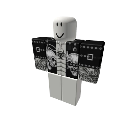 Gothic Skulls Black Shirt Muscles Vampire Zombie