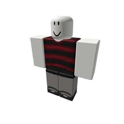 red + black striped jumper