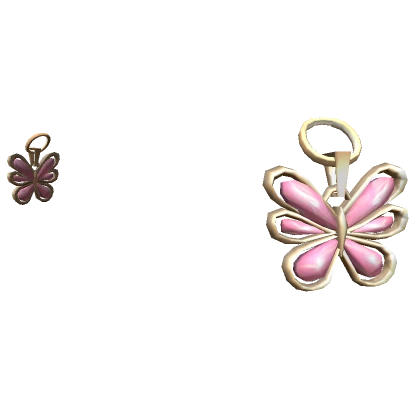 Miau Butterfly Earrings Gold and Pink