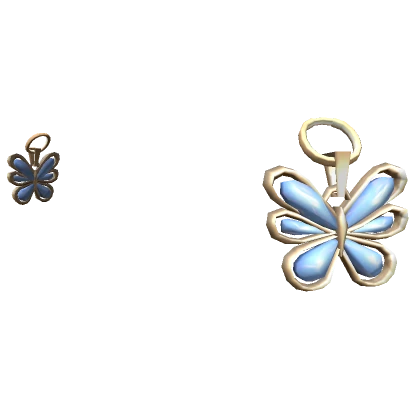 Miau Butterfly Earrings Gold and Blue