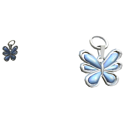 Miau Butterfly Earrings Silver and Blue