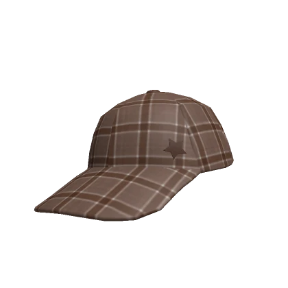 Tilted Brown Plaid Cap