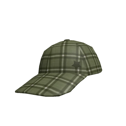 Tilted Green Plaid Cap