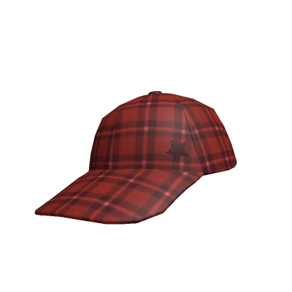 Tilted Red Plaid Cap