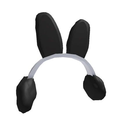 Black & White Fluffy Bunny Earmuffs