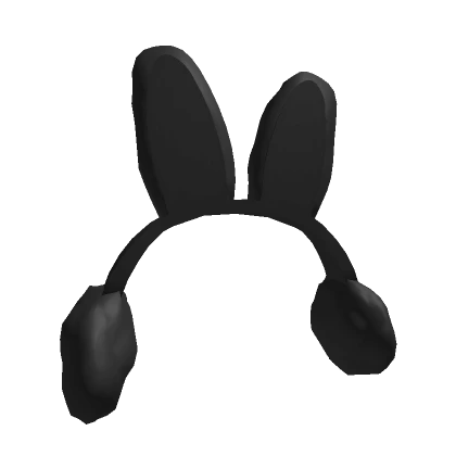 Black Fluffy Bunny Earmuffs