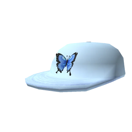 Blue 3D Butterfly Cap