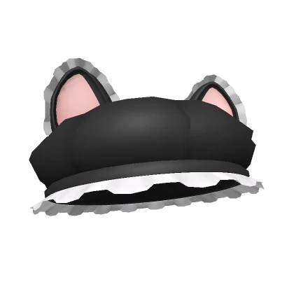 Cute Ruffled Cat Beret (Black & White)