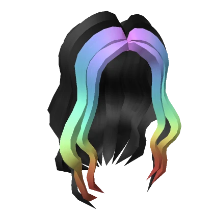 Black & Rainbow Wavy Hair