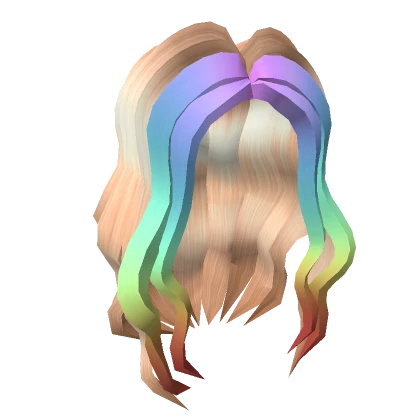 Blonde & Rainbow Wavy Hair