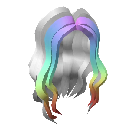 White & Rainbow Wavy Hair