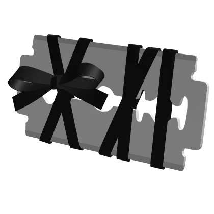 ♡ : black bow razor blade