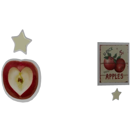 harajuku igari vintage mori kei apple stickers ♡🍎