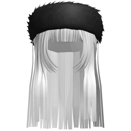 White - Cute Straight Hair w/ Y2K Headband