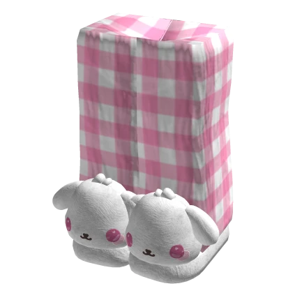 Baby Pink Bunny Slippers w Pjs Pants