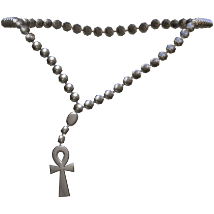 🐪 White Gold Ankh Rosary