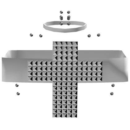 white emo gothic studded cross w/ piercings top