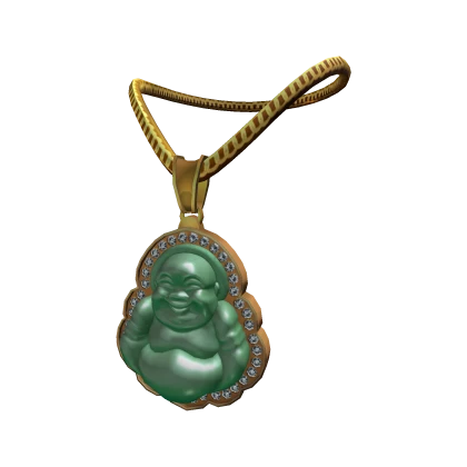 GREEN LUCKY GOLD BUDDHA NECKLACE