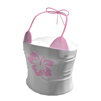 Hibiscus Summer Tube Top w Pink Bikini Top