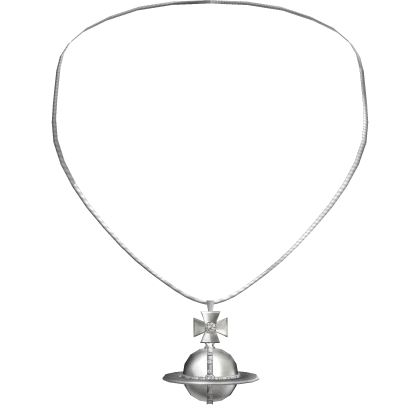 3.0 Silver Saturn Planet Orb Jirai Nana Necklace